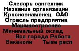 Слесарь-сантехник › Название организации ­ Краснознаменец, ОАО › Отрасль предприятия ­ Машиностроение › Минимальный оклад ­ 24 000 - Все города Работа » Вакансии   . Тыва респ.